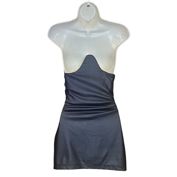 RtA Poppy Faux Leather Strapless Body-Con Dress in Black NWT Size 0 - Picture 5 of 8